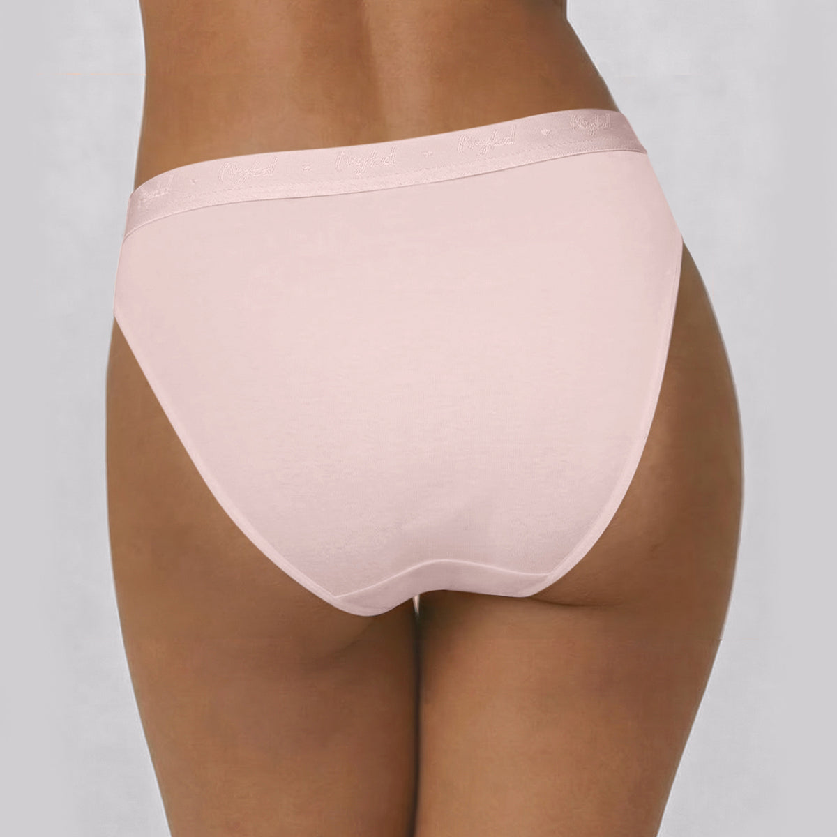 Low Rise Cotton Bikini Panty with Outer Elastic-White Nude P Pink NYP390 PO3