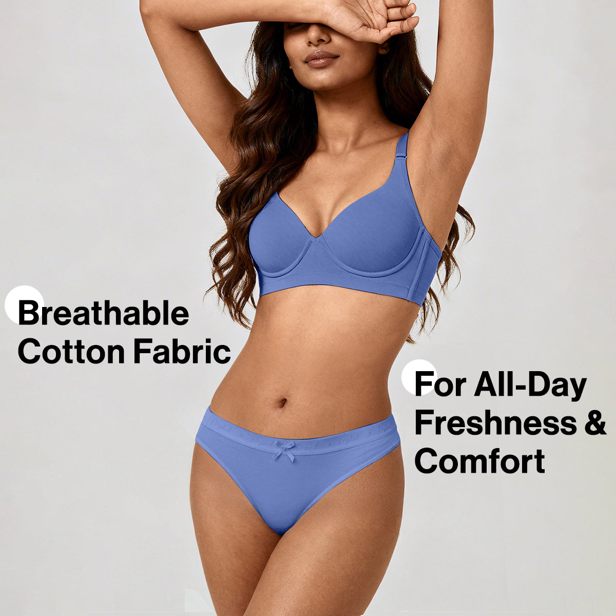 Low Rise Cotton Bikini Panty with Outer Elastic-Wine Wedge W Grey NYP390 PO3