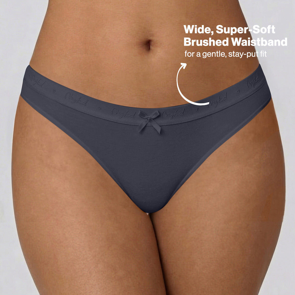 Low Rise Cotton Bikini Panty with Outer Elastic-Wine Wedge W Grey NYP390 PO3