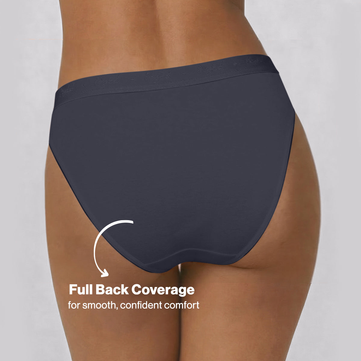 Low Rise Cotton Bikini Panty with Outer Elastic-Wine Wedge W Grey NYP390 PO3