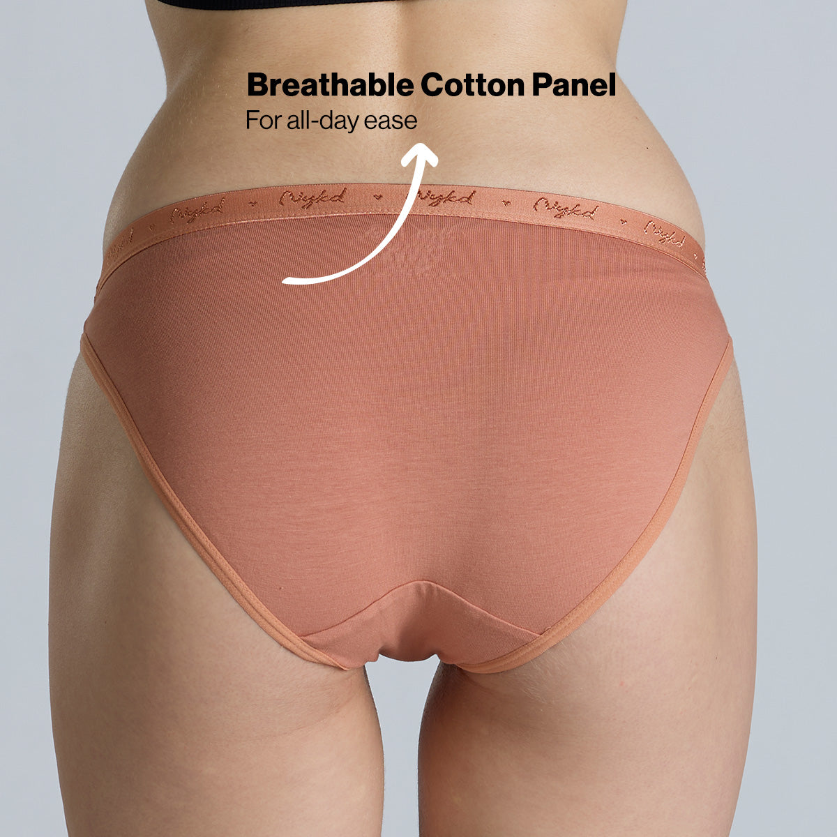 NYKD By Nykaa Low Rise Cotton Bikini Panty with Outer Elastic-NYP390-Assortment 16-P03