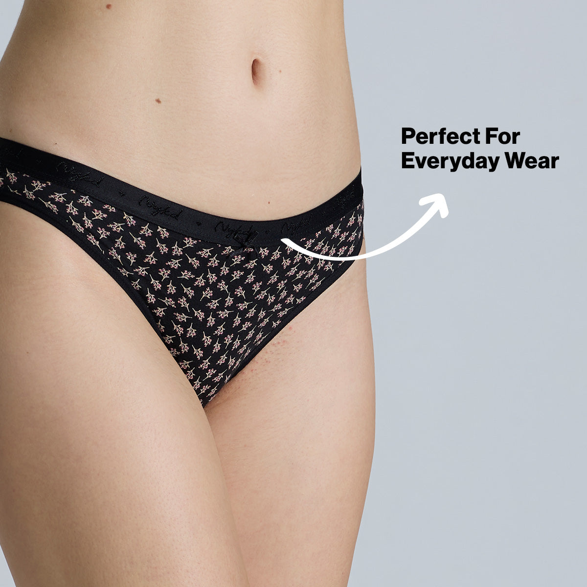 NYKD By Nykaa Low Rise Cotton Bikini Panty with Outer Elastic-NYP390-Assortment 16-P03