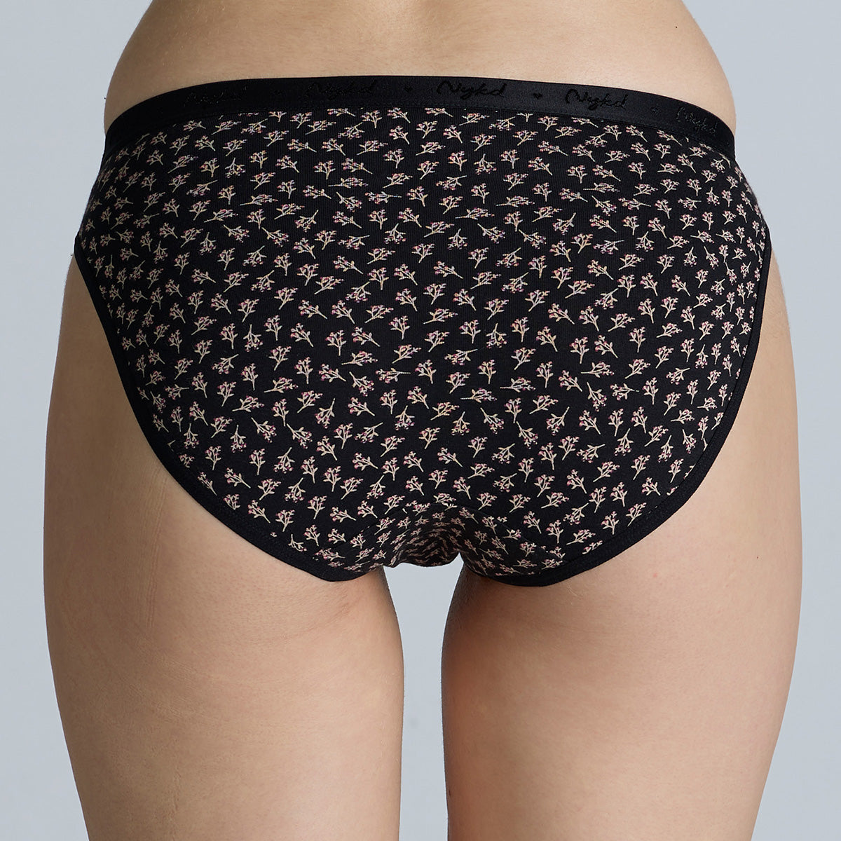 NYKD By Nykaa Low Rise Cotton Bikini Panty with Outer Elastic-NYP390-Assortment 16-P03