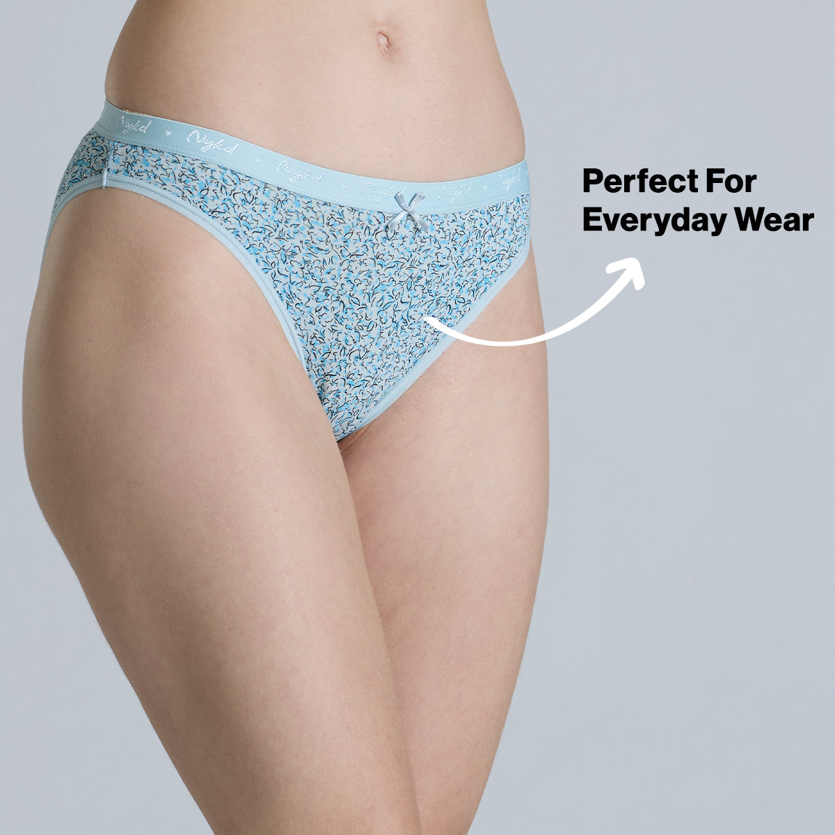 NYKD By Nykaa Low Rise Cotton Bikini Panty with Outer Elastic-NYP390-Assortment 17-P03