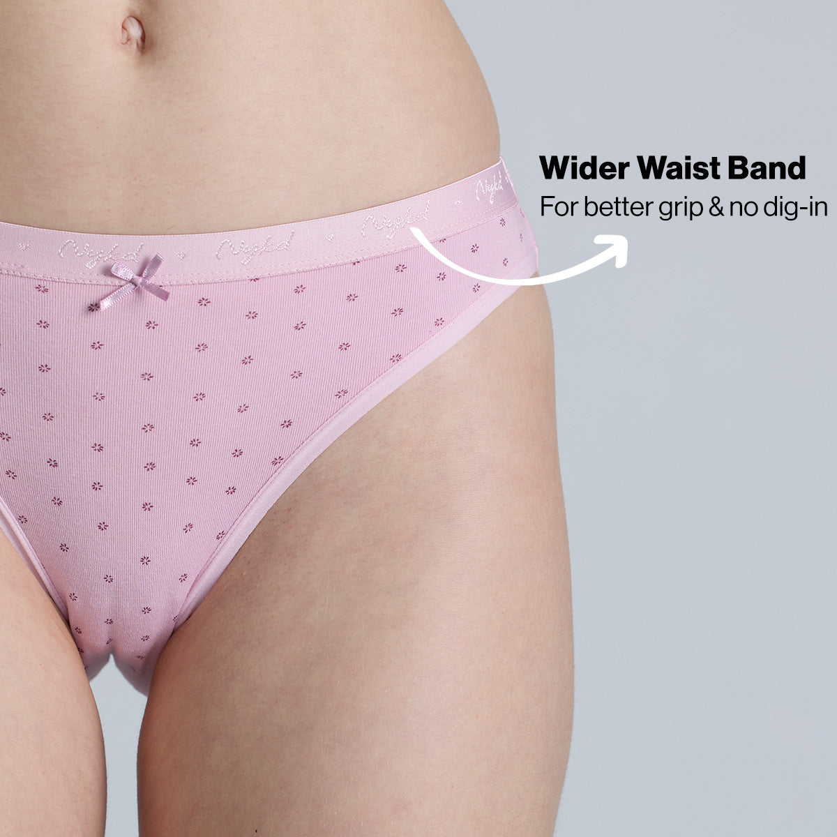 NYKD By Nykaa Low Rise Cotton Bikini Panty with Outer Elastic-NYP390-Assortment 20-P03