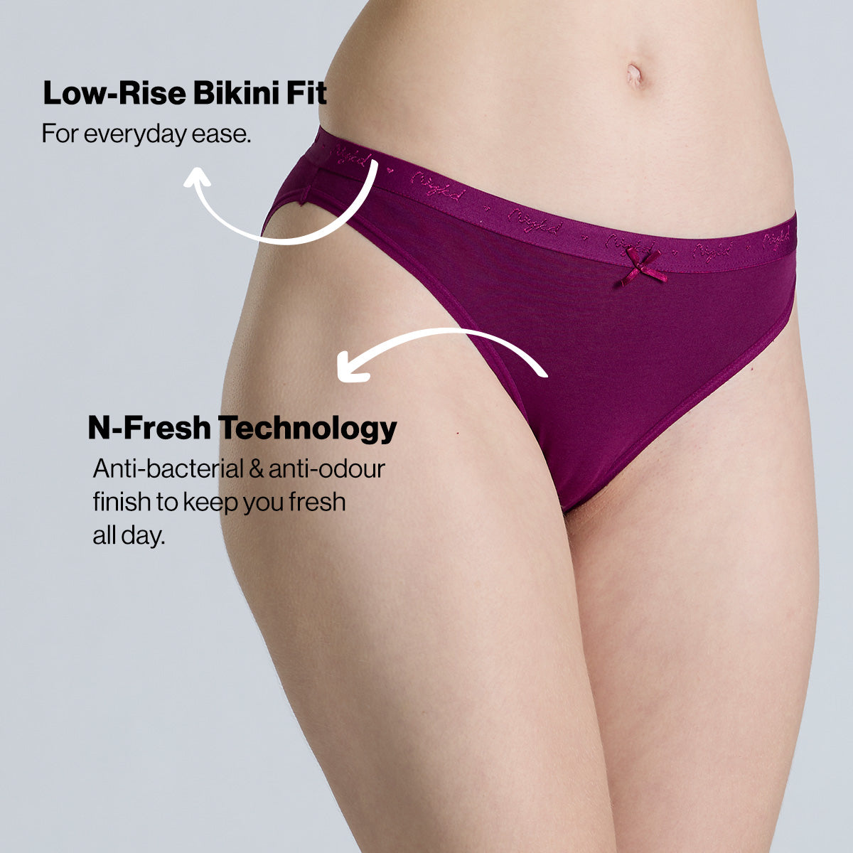 NYKD By Nykaa Low Rise Cotton Bikini Panty with Outer Elastic-NYP390-Assortment 20-P03