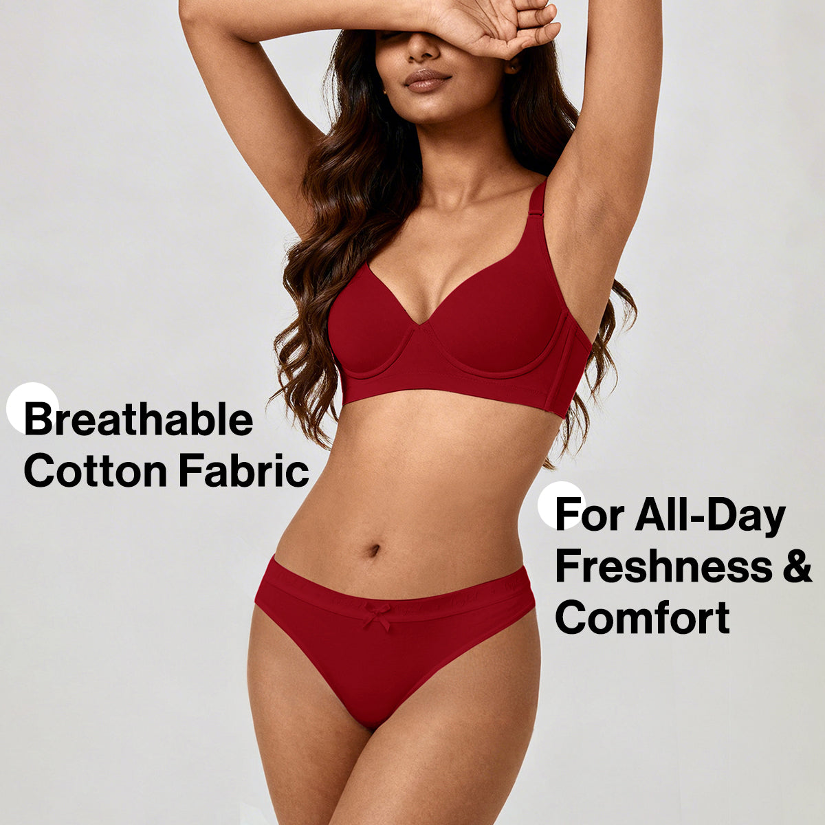 Low Rise Cotton Bikini Panty with Outer Elastic-Jet Black C Red Sky Blue NYP390 PO3