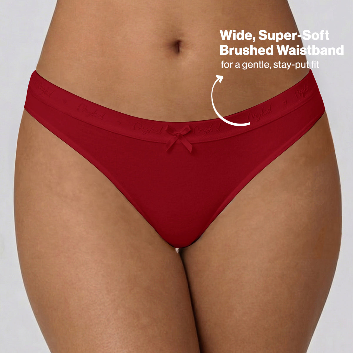 Low Rise Cotton Bikini Panty with Outer Elastic-Jet Black C Red Sky Blue NYP390 PO3