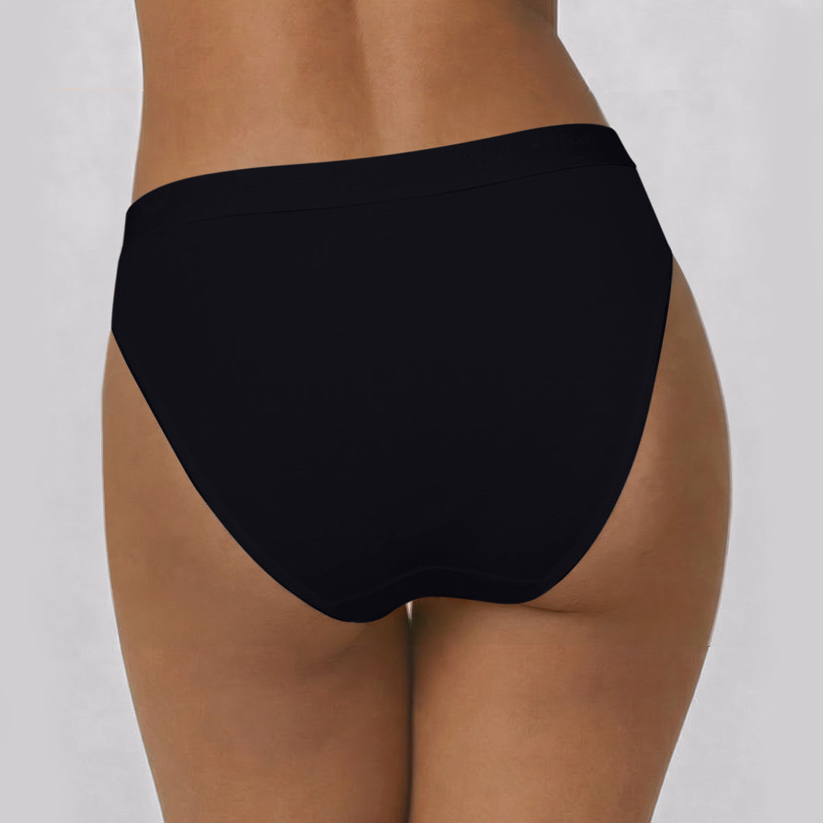 Low Rise Cotton Bikini Panty with Outer Elastic-Jet Black C Red Sky Blue NYP390 PO3