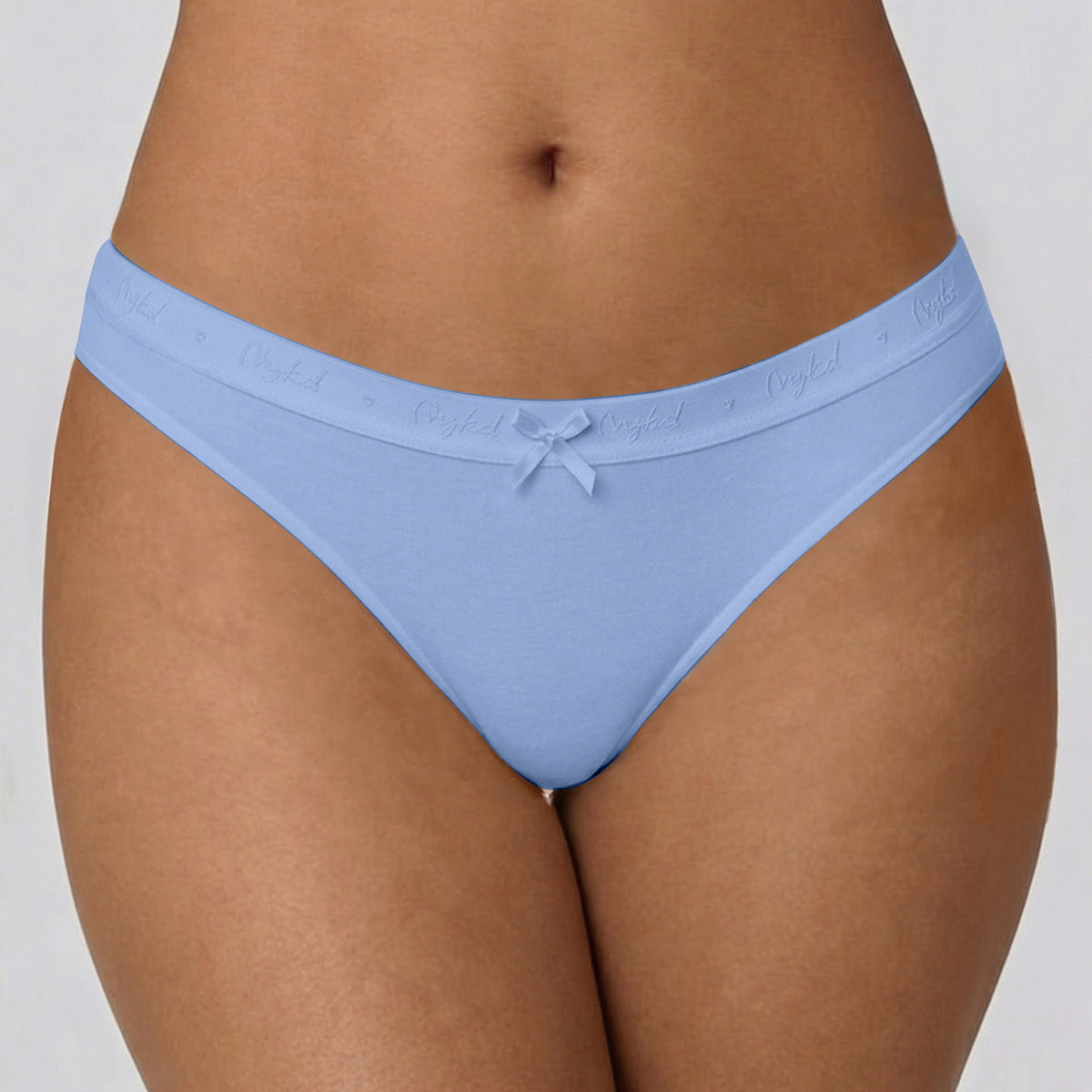 Low Rise Cotton Bikini Panty with Outer Elastic-Jet Black C Red Sky Blue NYP390 PO3