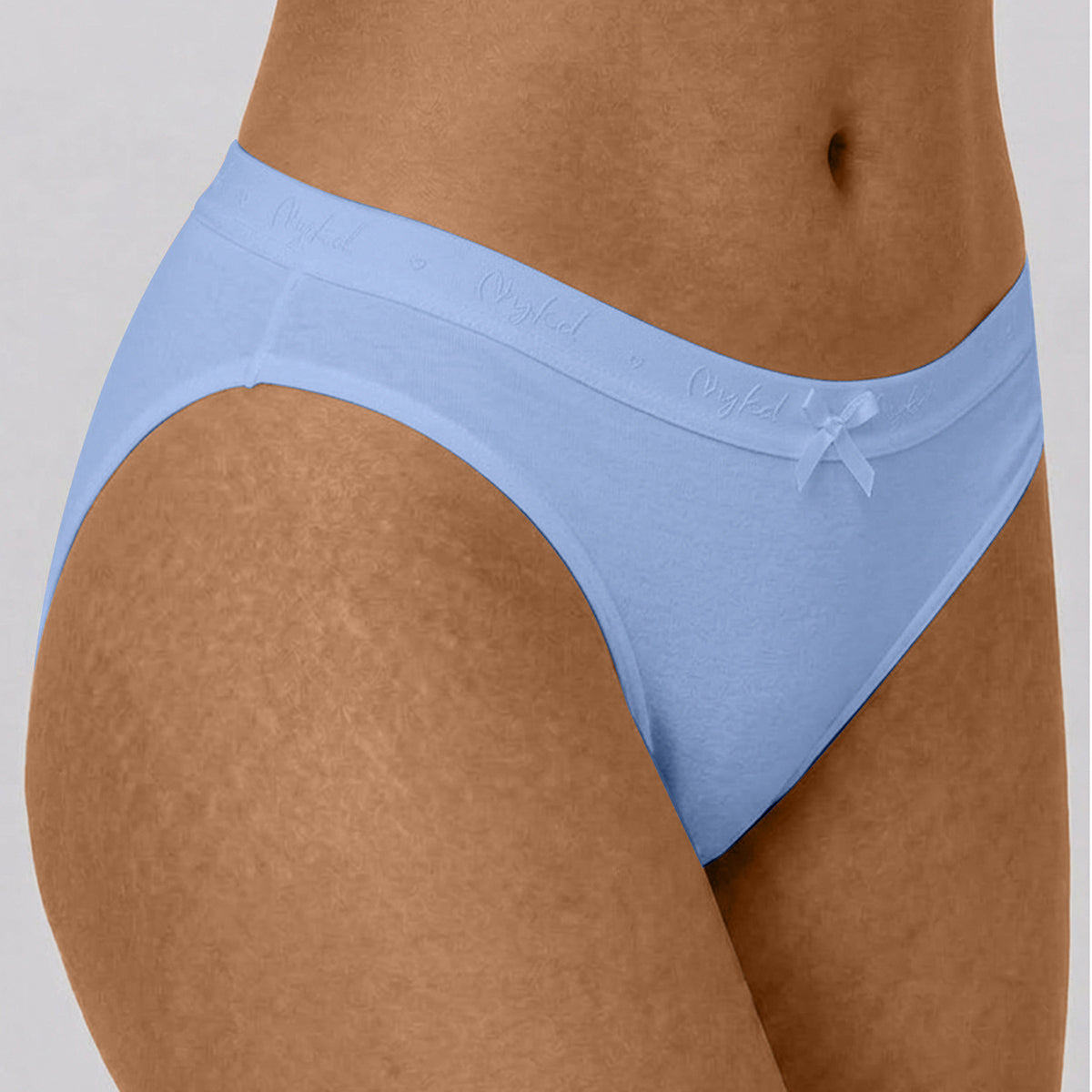 Low Rise Cotton Bikini Panty with Outer Elastic-Jet Black C Red Sky Blue NYP390 PO3