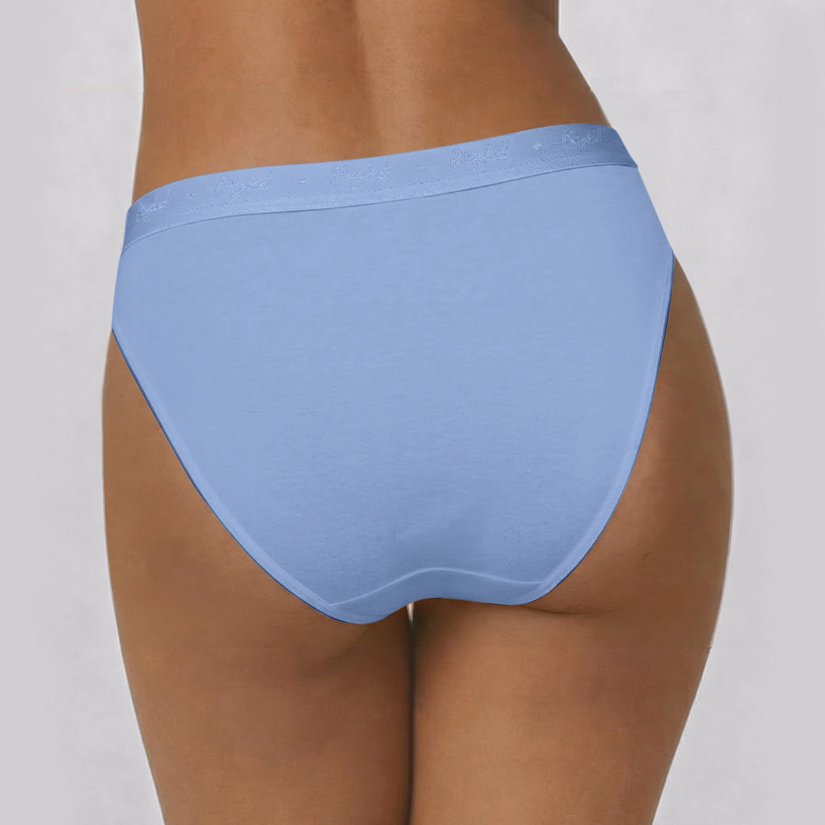 Low Rise Cotton Bikini Panty with Outer Elastic-Jet Black C Red Sky Blue NYP390 PO3
