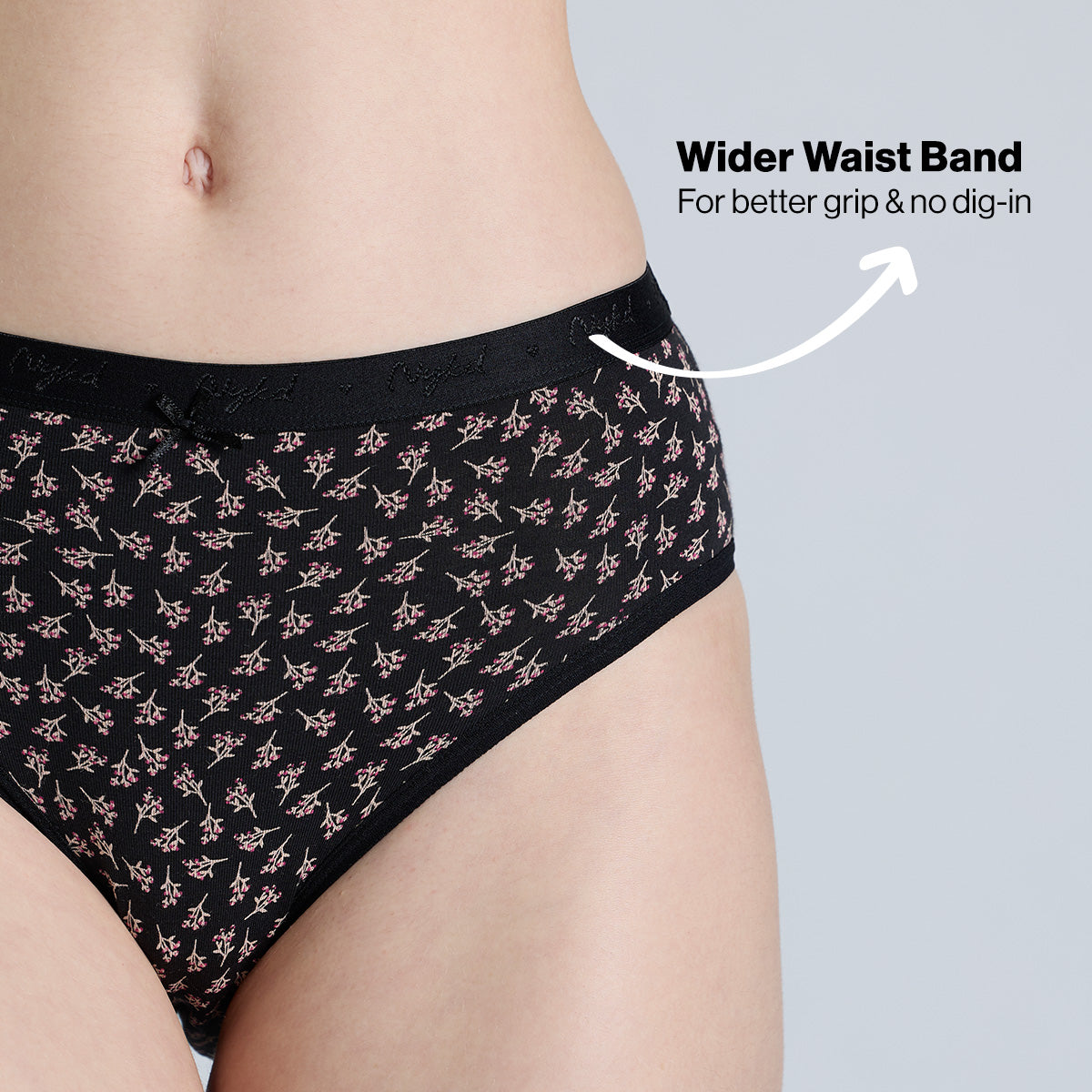 "Nykd by Nykaa Mid Rise Cotton Hipster Panty with Outer Elastic-NYP391-Assortment 16-P03"