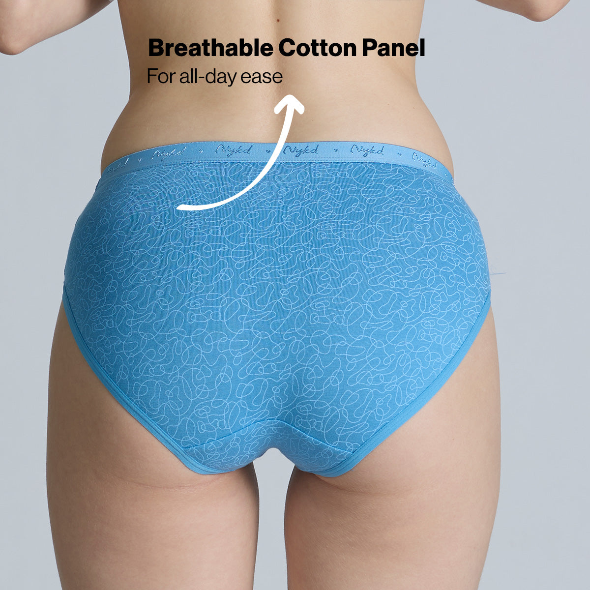 "Nykd by Nykaa Mid Rise Cotton Hipster Panty with Outer Elastic-NYP391-Assortment 17-P03"