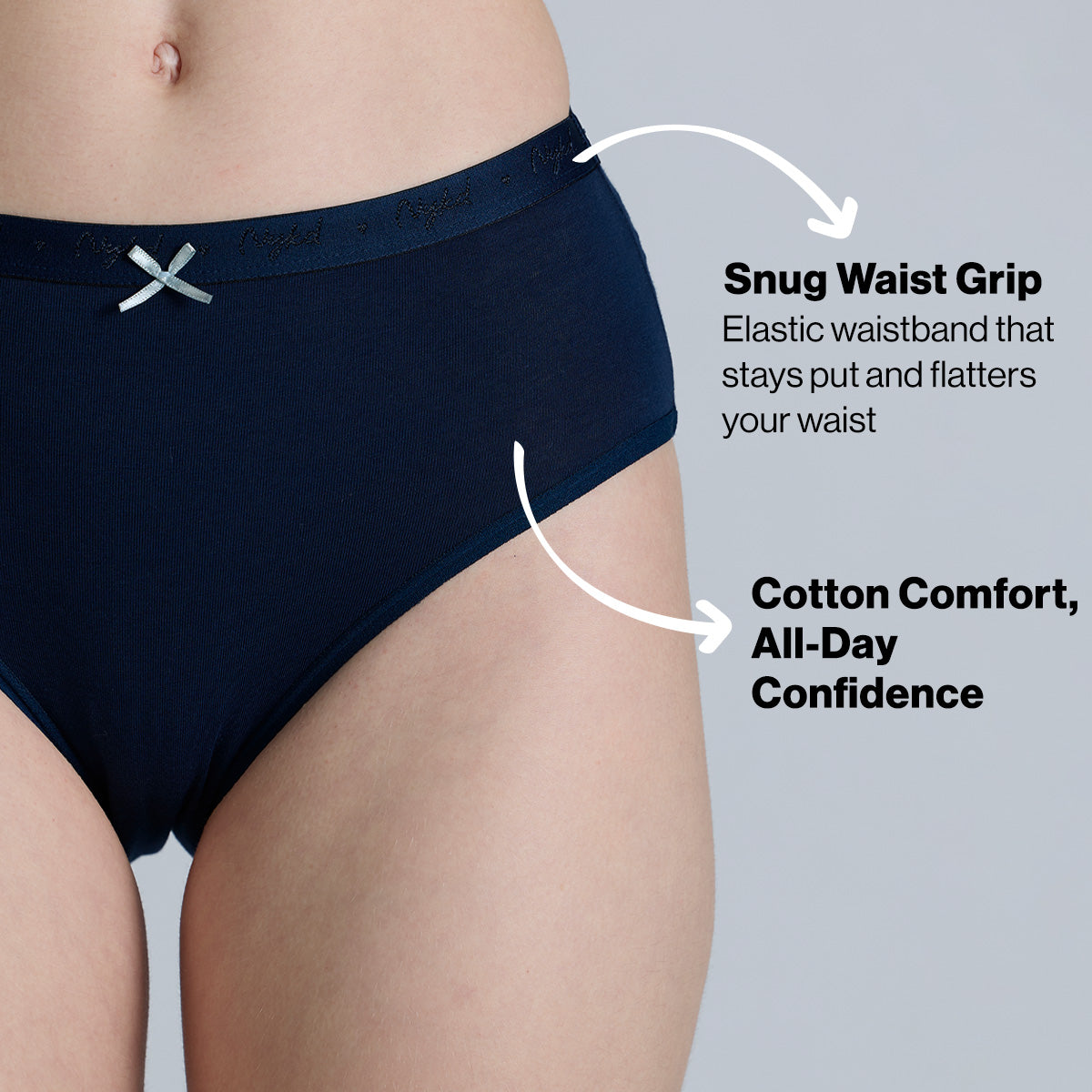 "Nykd by Nykaa Mid Rise Cotton Hipster Panty with Outer Elastic-NYP391-Assortment 17-P03"