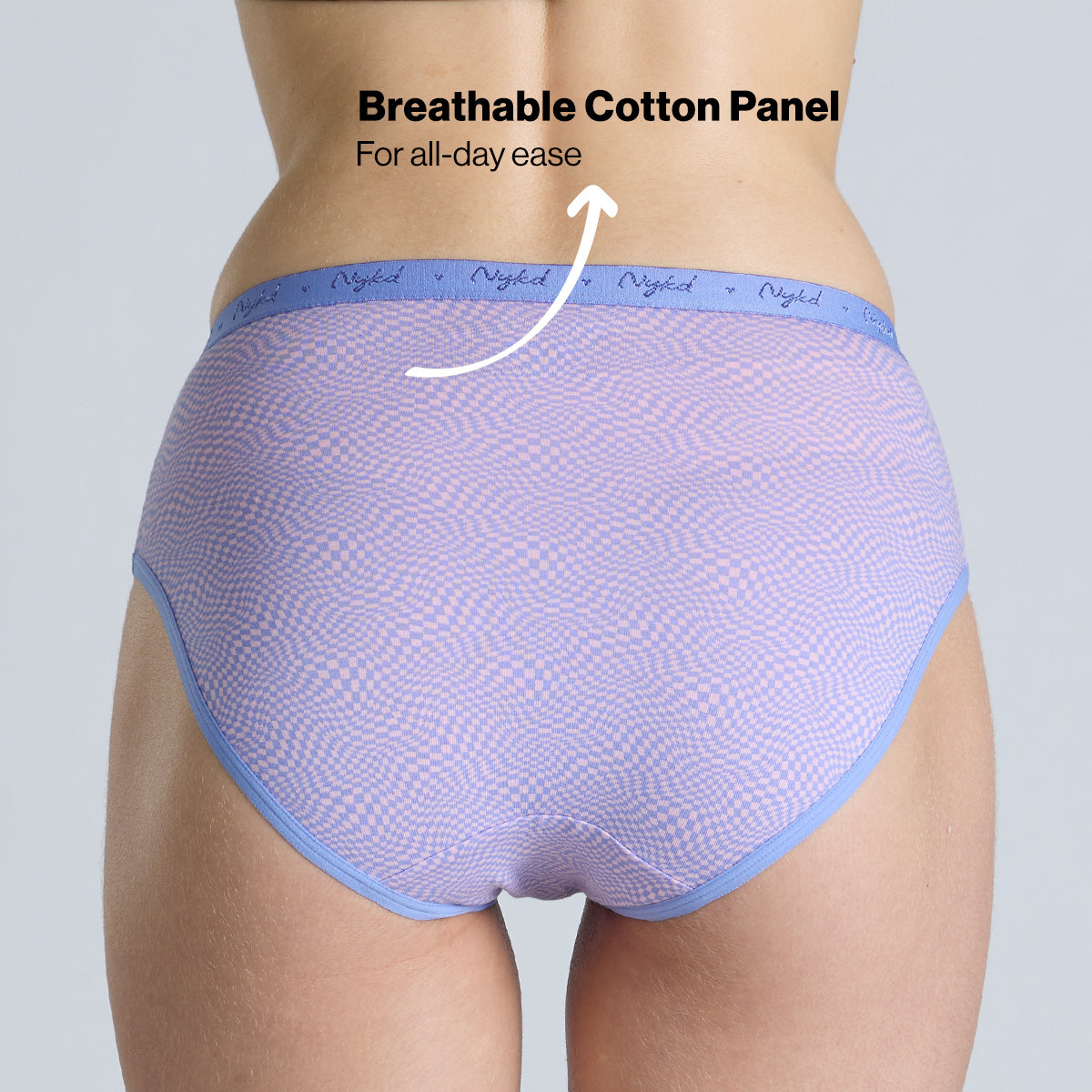 "Nykd by Nykaa Mid Rise Cotton Hipster Panty with Outer Elastic-NYP391-Assortment 18-P03"