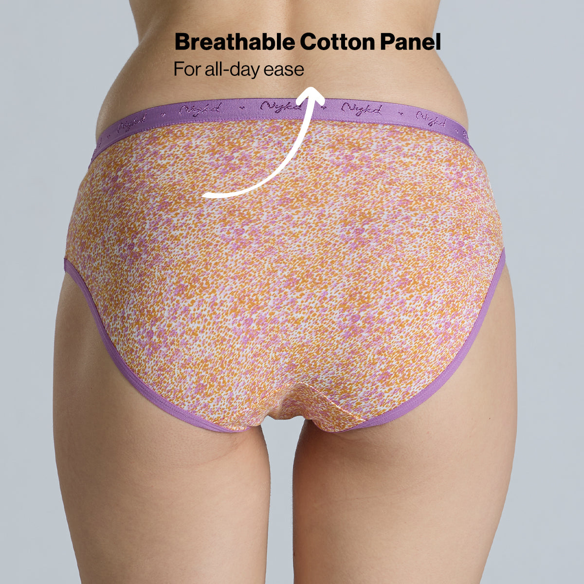 "Nykd by Nykaa Mid Rise Cotton Hipster Panty with Outer Elastic-NYP391-Assortment 19-P03"