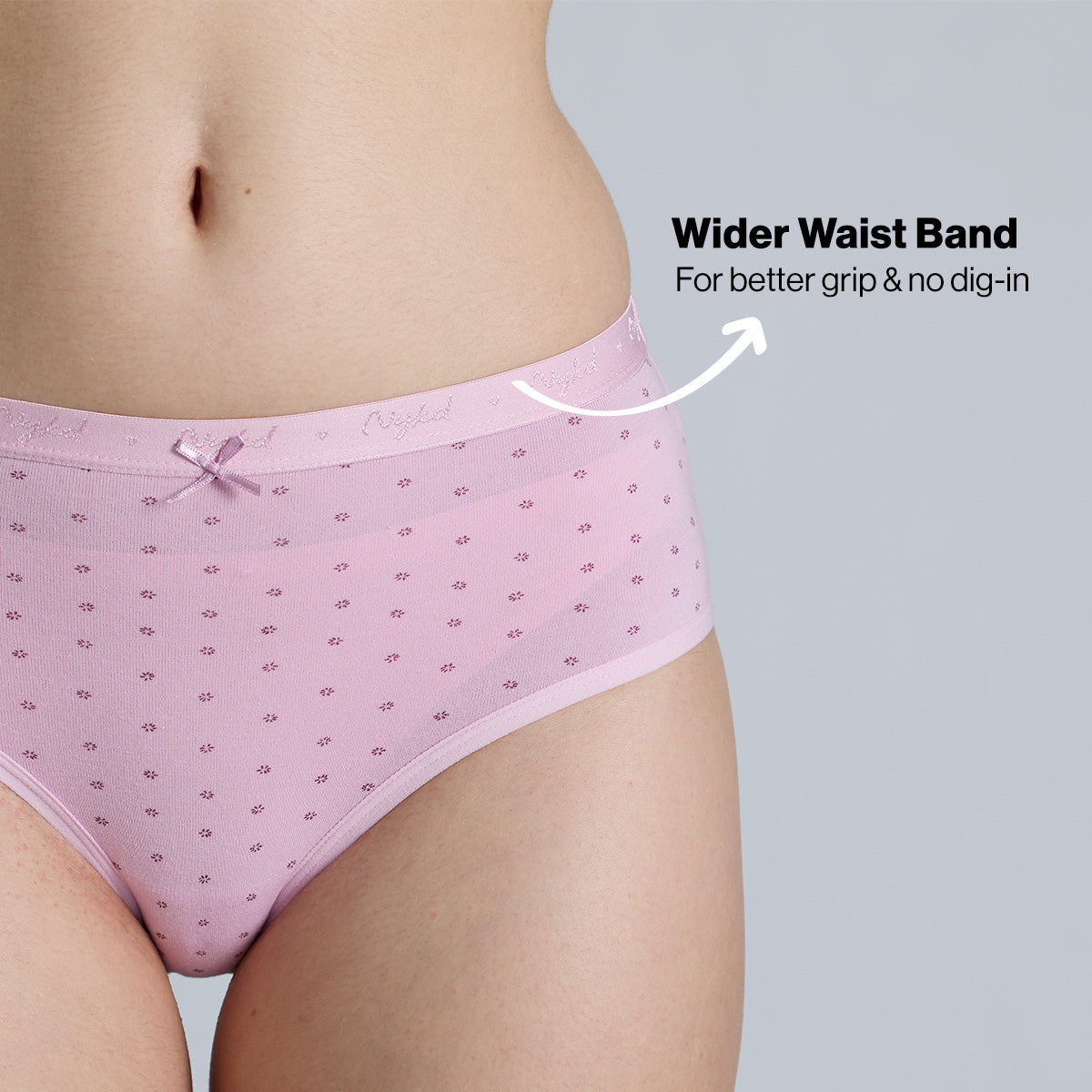 "Nykd by Nykaa Mid Rise Cotton Hipster Panty with Outer Elastic-NYP391-Assortment 20-P03"