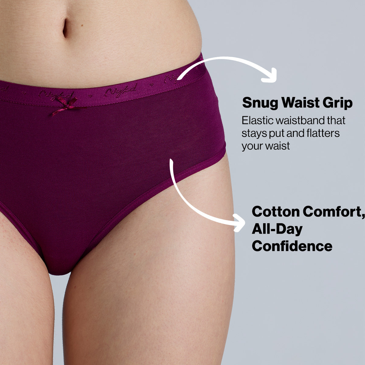 "Nykd by Nykaa Mid Rise Cotton Hipster Panty with Outer Elastic-NYP391-Assortment 20-P03"