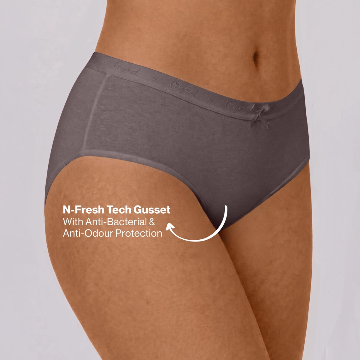 PO3 Mid Rise Cotton Hipster Panty with Outer Elastic- NYP391 B Maroon,T Plum,Jet Black