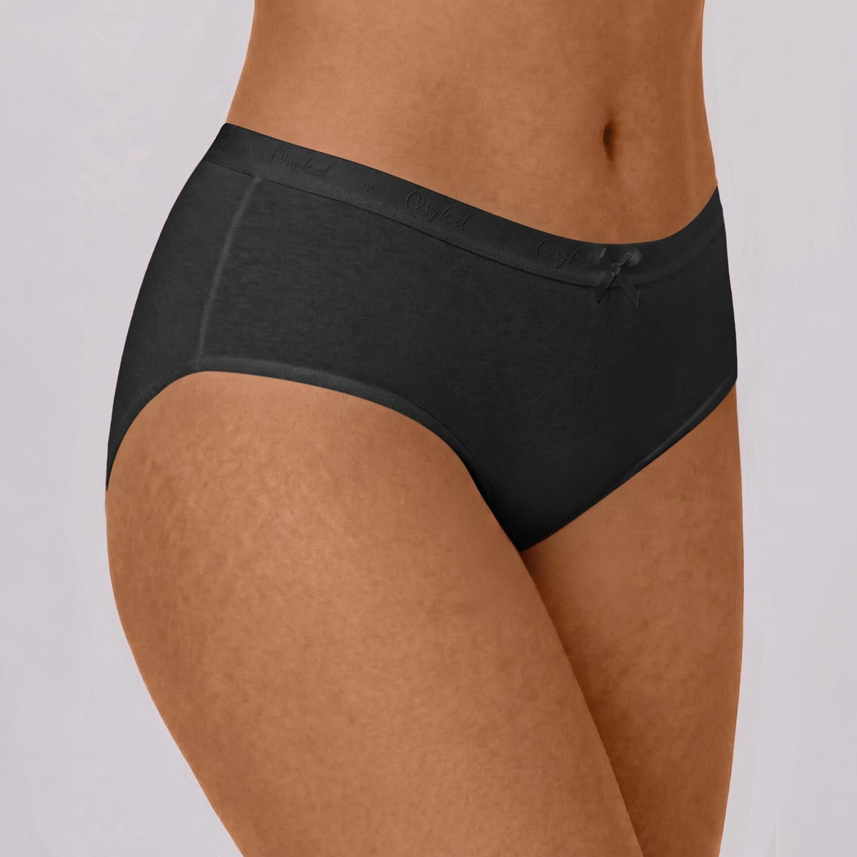 PO3 Mid Rise Cotton Hipster Panty with Outer Elastic- NYP391 B Maroon,T Plum,Jet Black