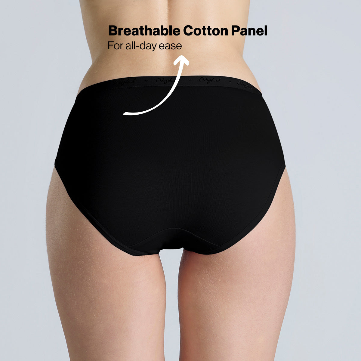 Nykd By Nykaa PO3 Mid Rise Cotton Hipster Panty with Outer Elastic-Jet Black,C.Red,Sky Blue NYP391
