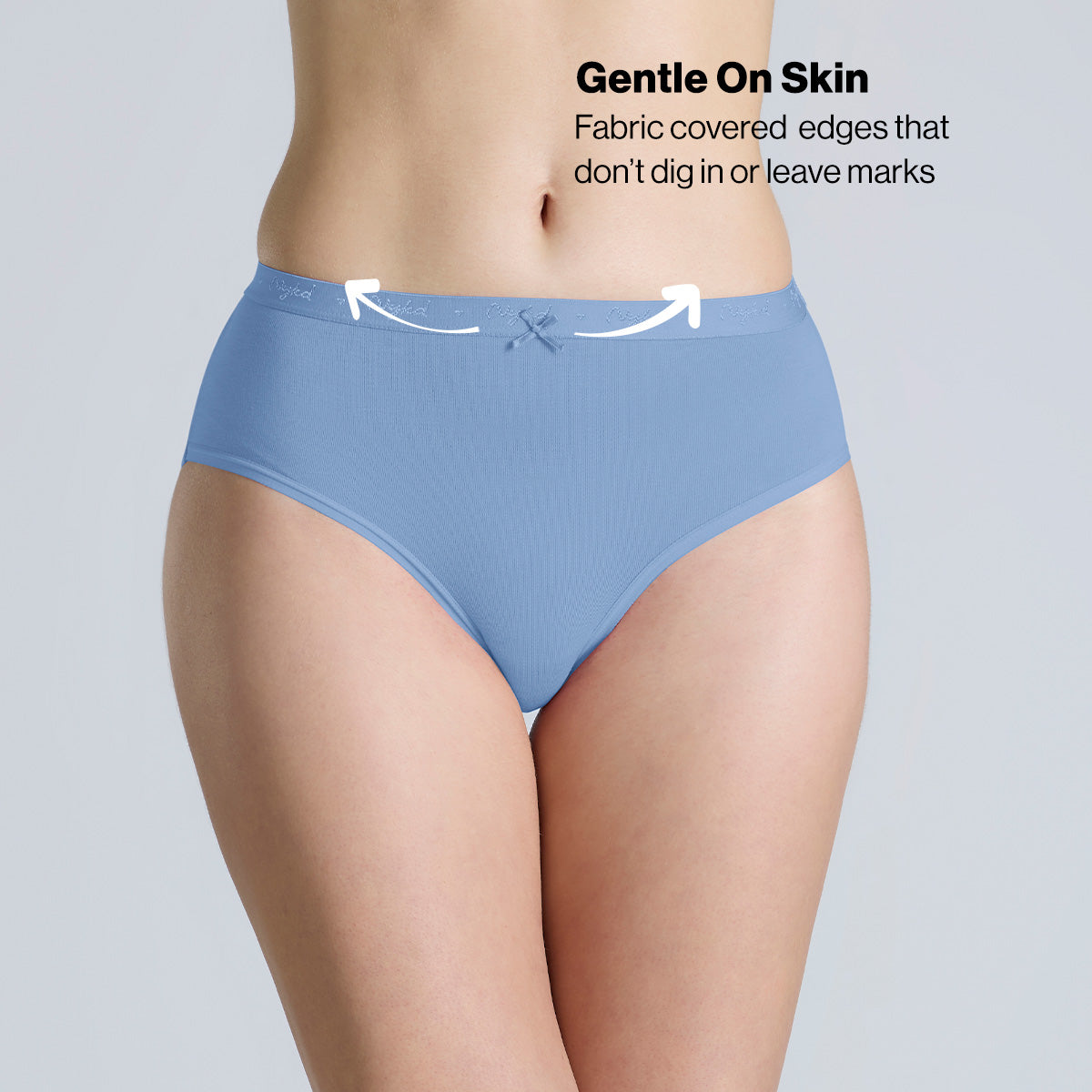 Nykd By Nykaa PO3 Mid Rise Cotton Hipster Panty with Outer Elastic-Jet Black,C.Red,Sky Blue NYP391