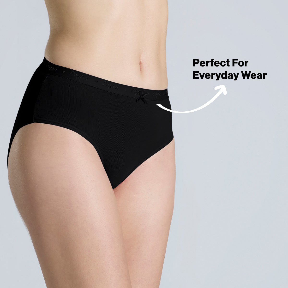Nykd By Nykaa PO3 Mid Rise Cotton Hipster Panty with Outer Elastic-Jet Black,C.Red,Sky Blue NYP391