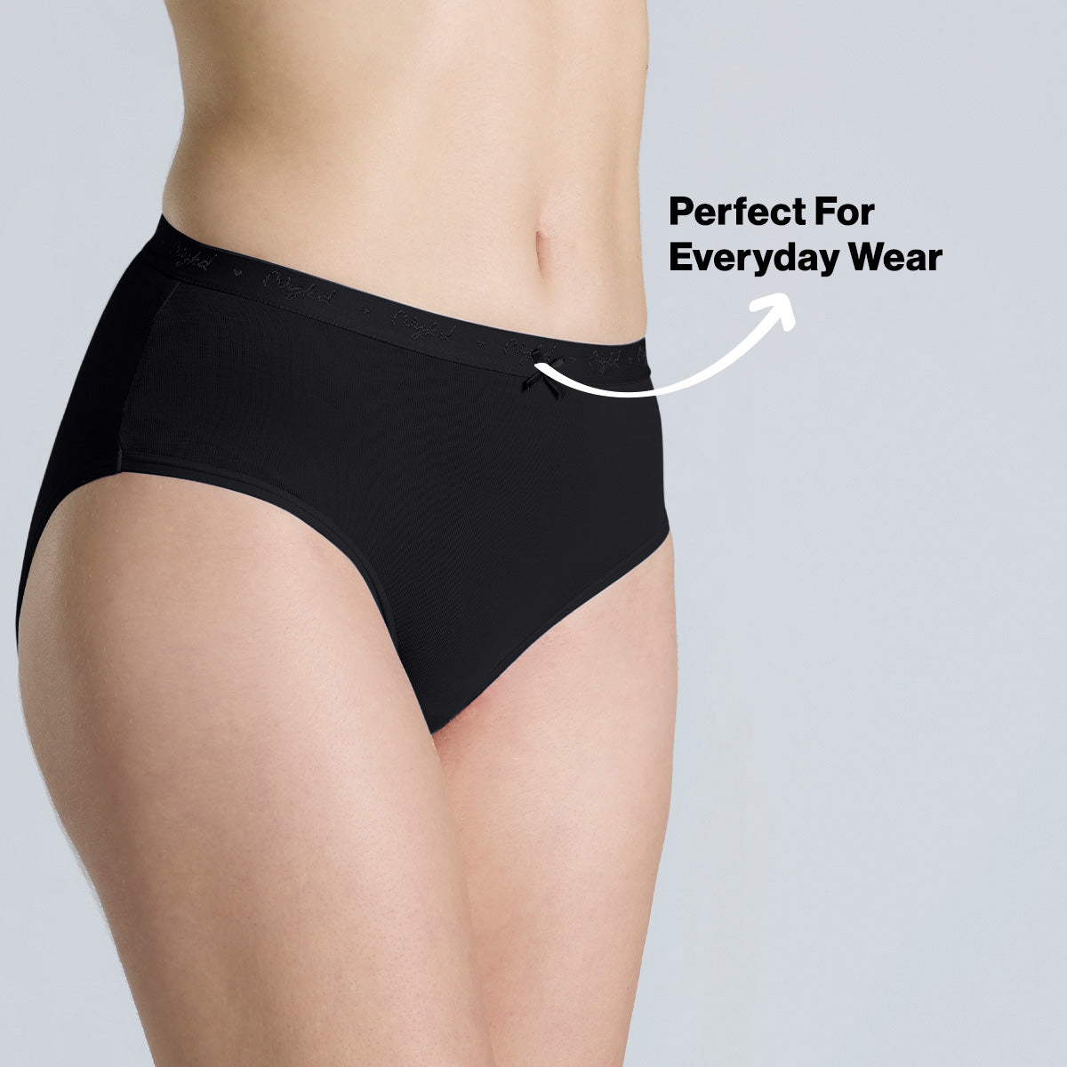 Nykd By Nykaa PO3 Mid Rise Cotton Hipster Panty with Outer Elastic-Jet Black,Taupe,Green NYP391