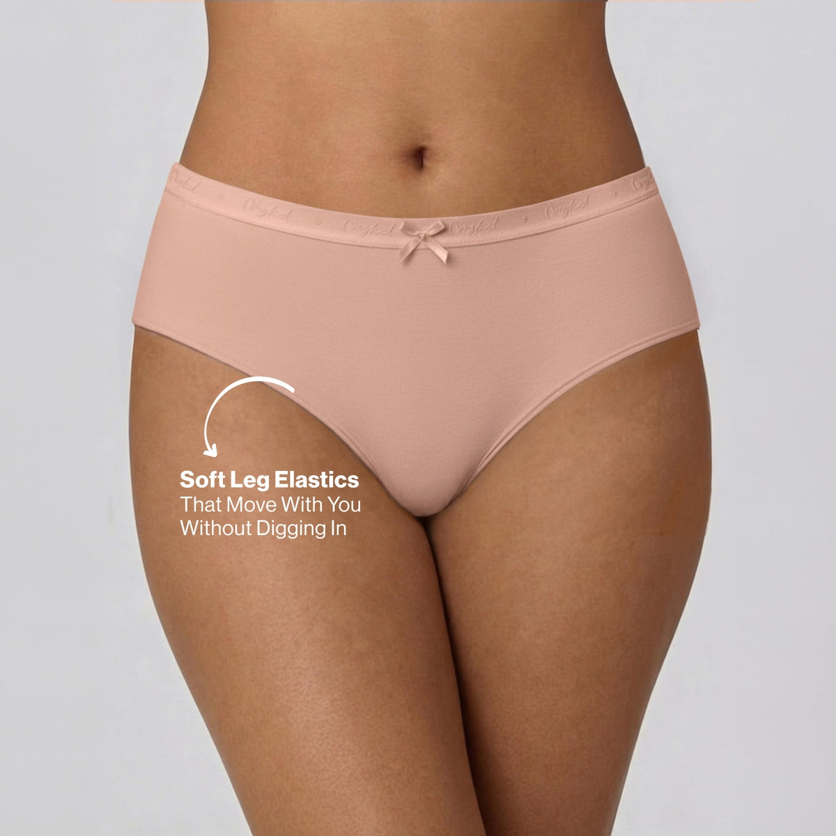 PO3 Mid Rise Cotton Hipster Panty with Outer Elastic- NYP391 Lavender,P Nude,Pink