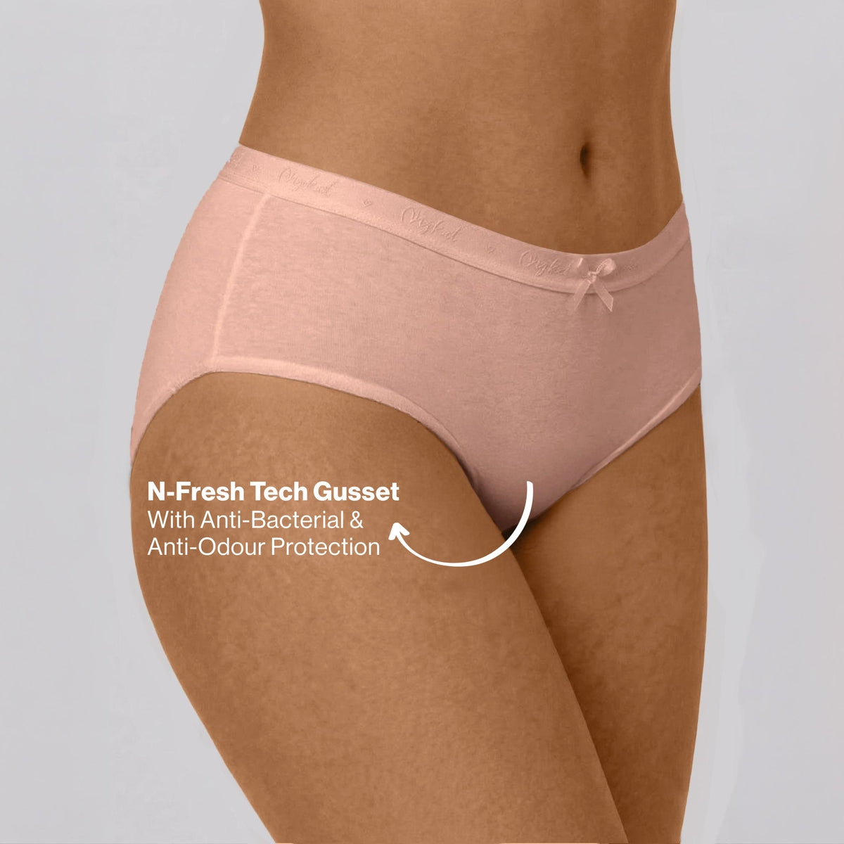 PO3 Mid Rise Cotton Hipster Panty with Outer Elastic- NYP391 Lavender,P Nude,Pink
