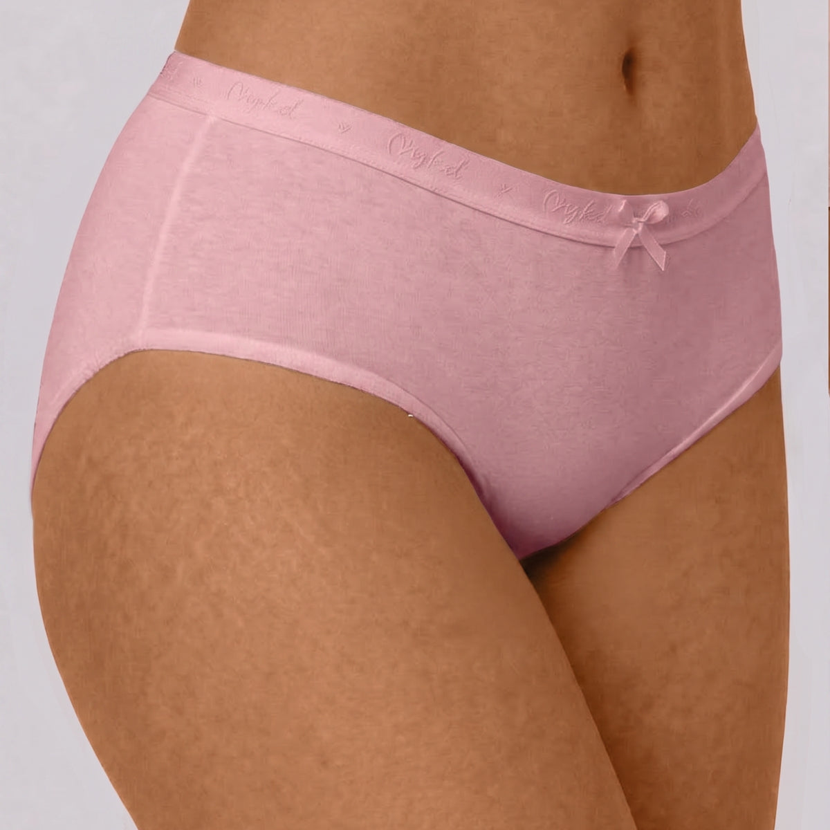 PO3 Mid Rise Cotton Hipster Panty with Outer Elastic- NYP391 Lavender,P Nude,Pink
