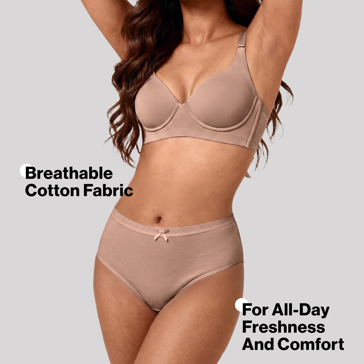 PO3 Mid Rise Cotton Hipster Panty with Outer Elastic- NYP391 M Wine,Blush,Dark Skin