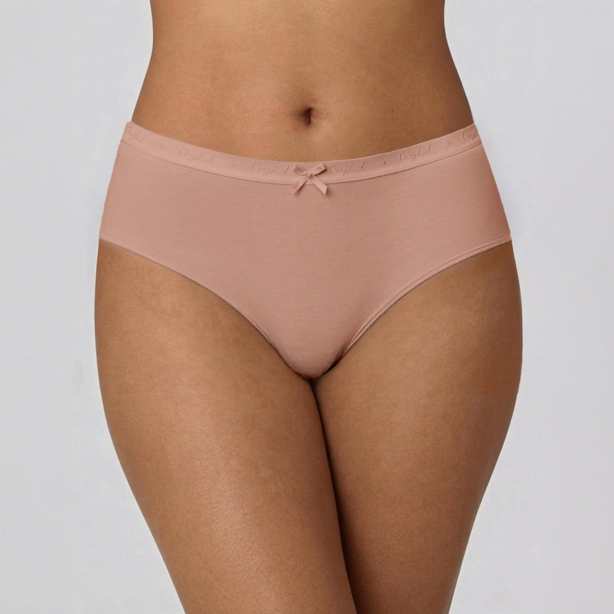 PO3 Mid Rise Cotton Hipster Panty with Outer Elastic- NYP391 M Wine,Blush,Dark Skin