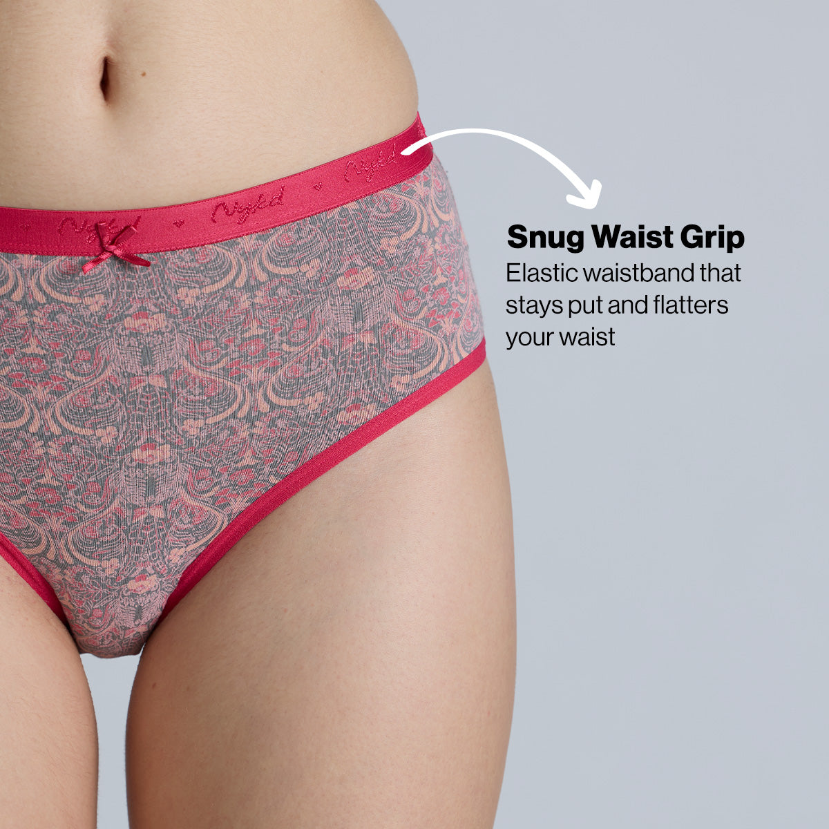 Nykd By Nykaa Mid Rise Hipster Panty with Outer Elastic-NYP391-prints may vary