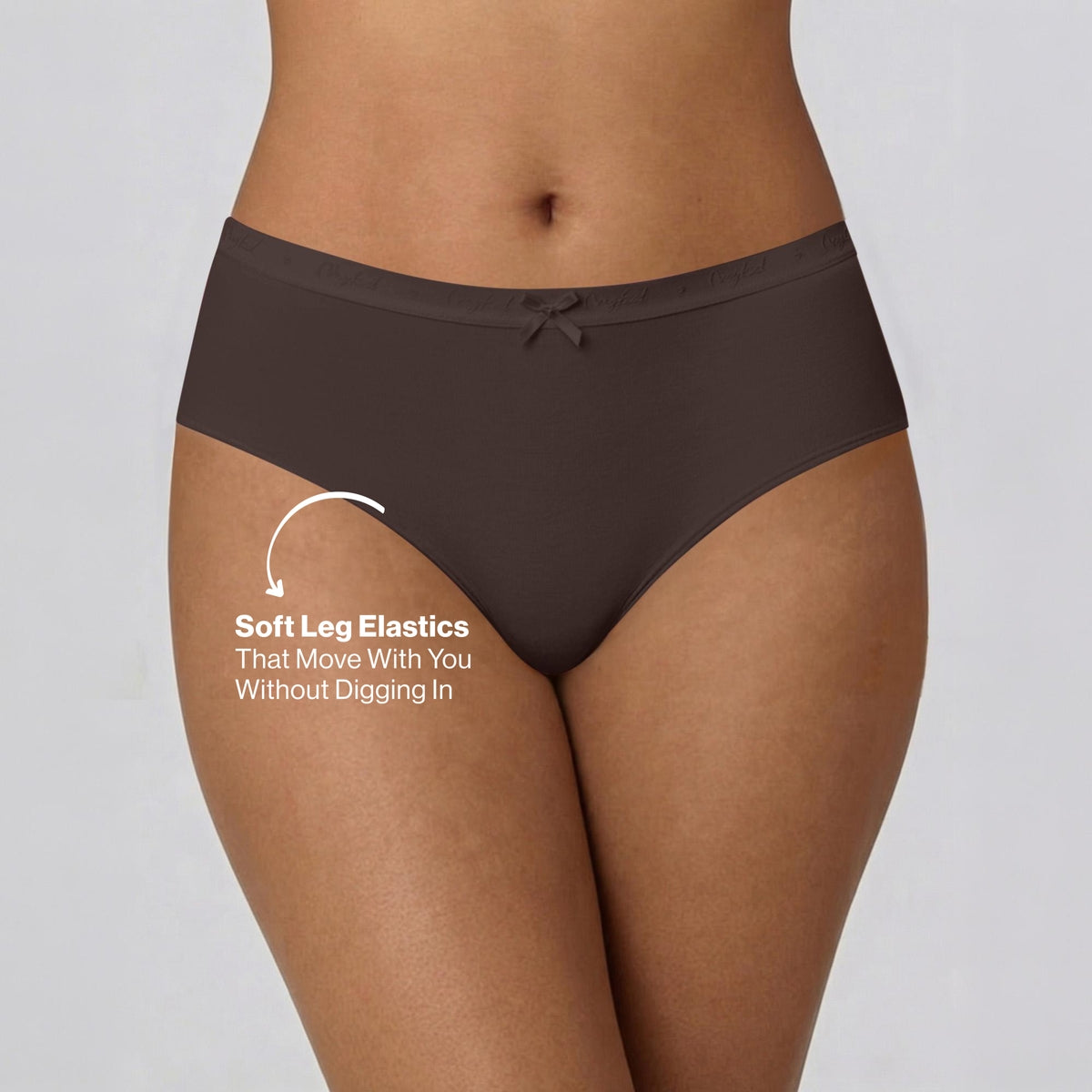 PO3 Mid Rise Cotton Hipster Panty with Outer Elastic- NYP391 Wine,Brown, Dk. Skin