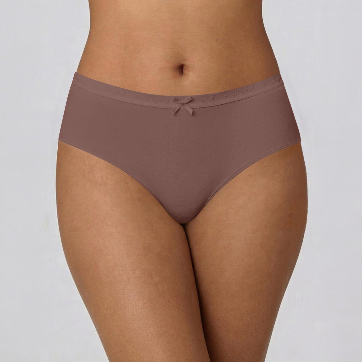 PO3 Mid Rise Cotton Hipster Panty with Outer Elastic- NYP391 Wine,Brown, Dk. Skin