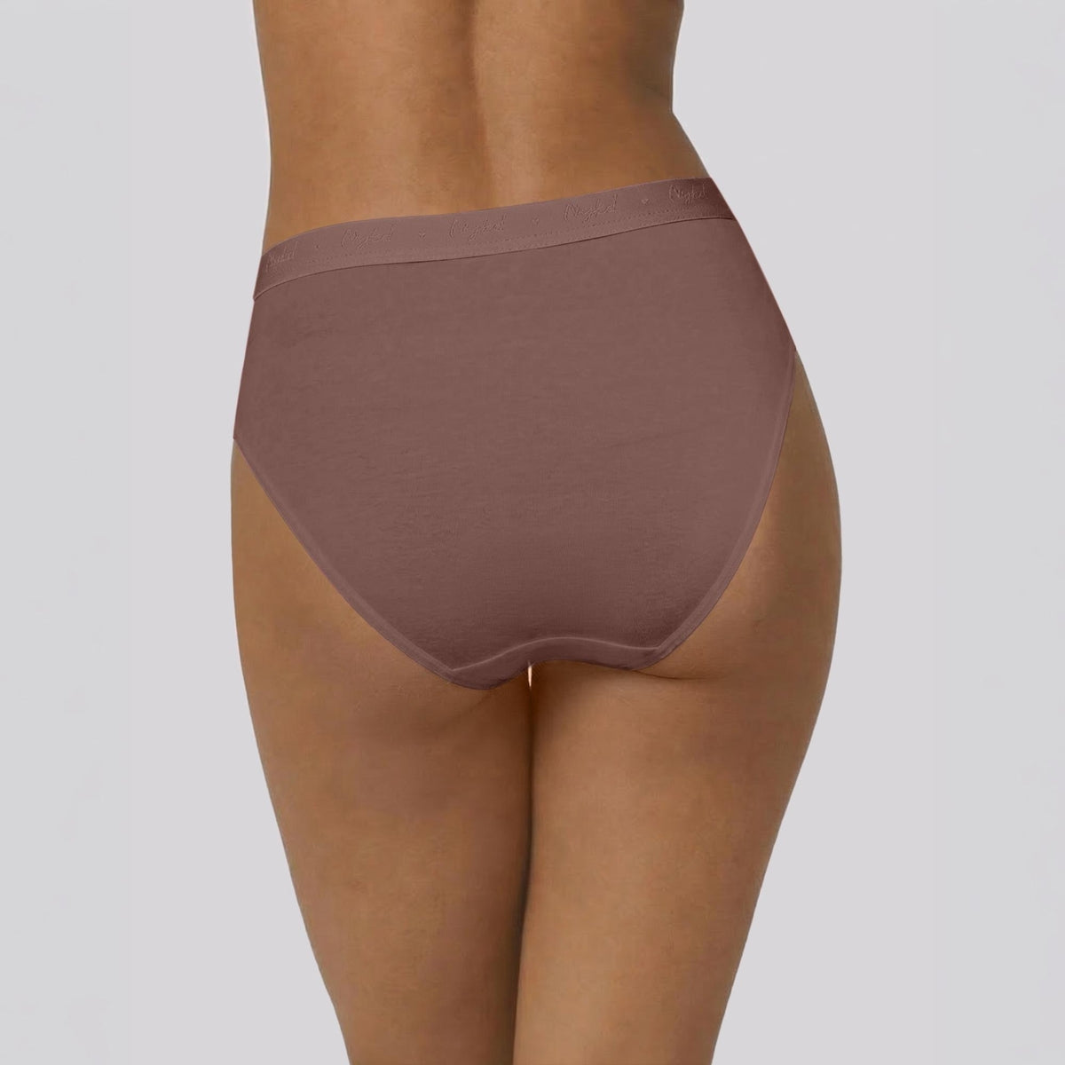 PO3 Mid Rise Cotton Hipster Panty with Outer Elastic- NYP391 Wine,Brown, Dk. Skin