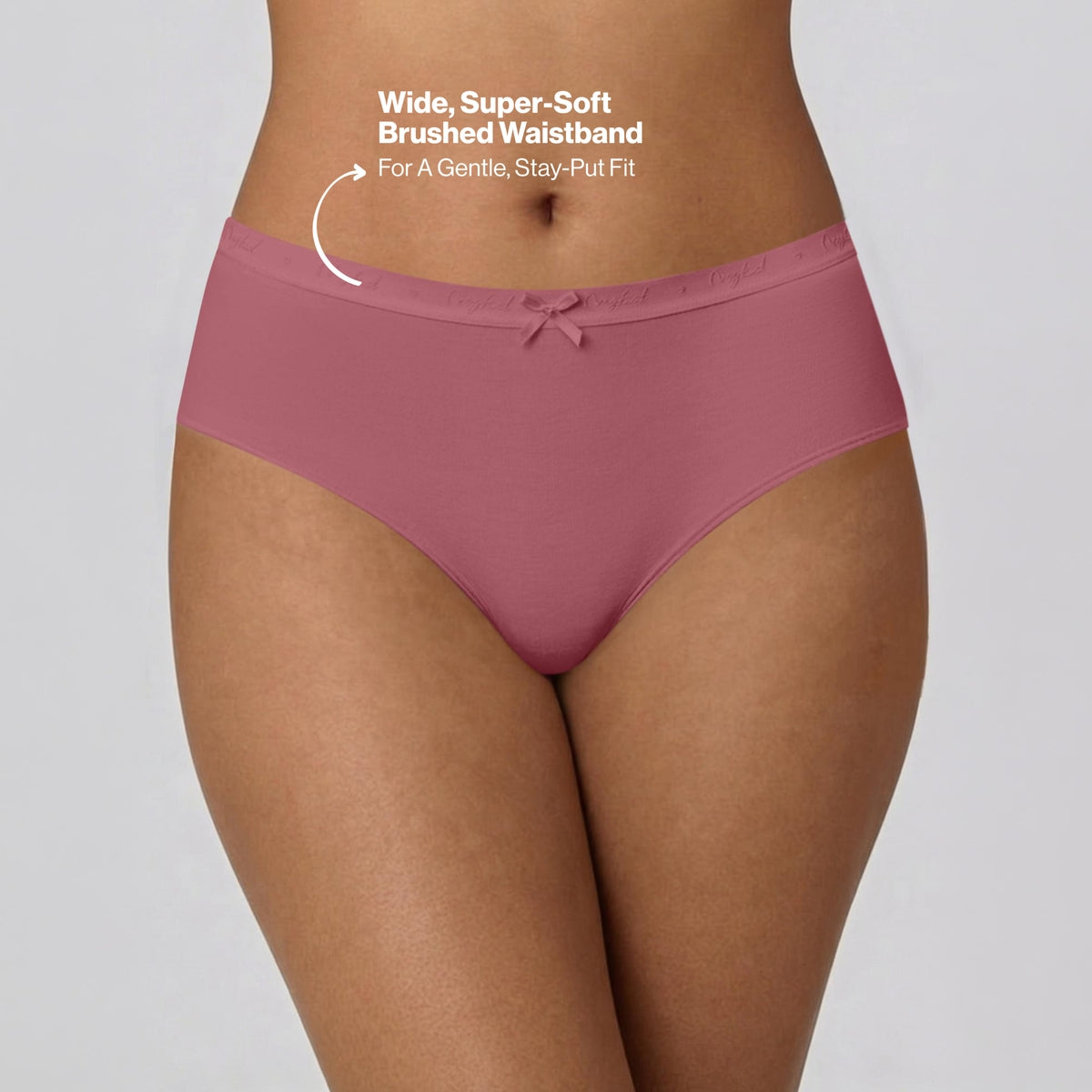 PO3 Mid Rise Cotton Hipster Panty with Outer Elastic- NYP391 W Mauve,B Pink,L Rust