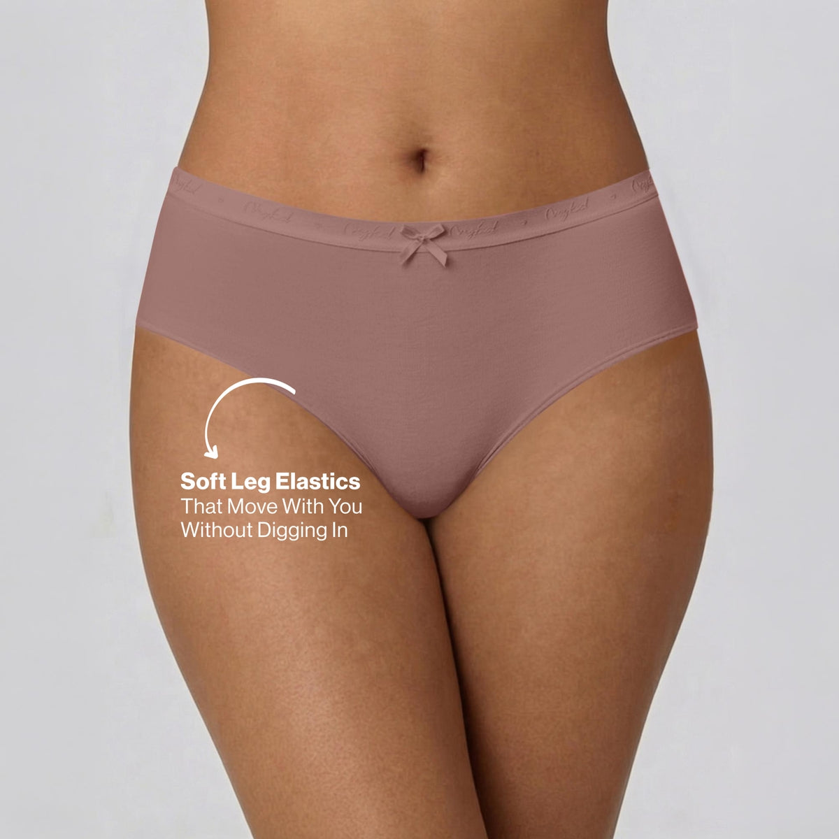 PO3 Mid Rise Cotton Hipster Panty with Outer Elastic- NYP391 W Mauve,B Pink,L Rust