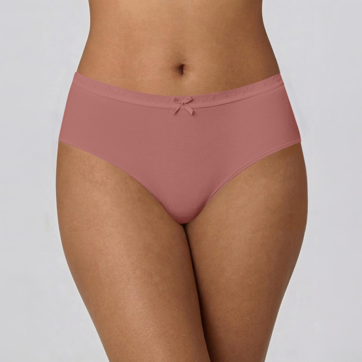 PO3 Mid Rise Cotton Hipster Panty with Outer Elastic- NYP391 W Mauve,B Pink,L Rust