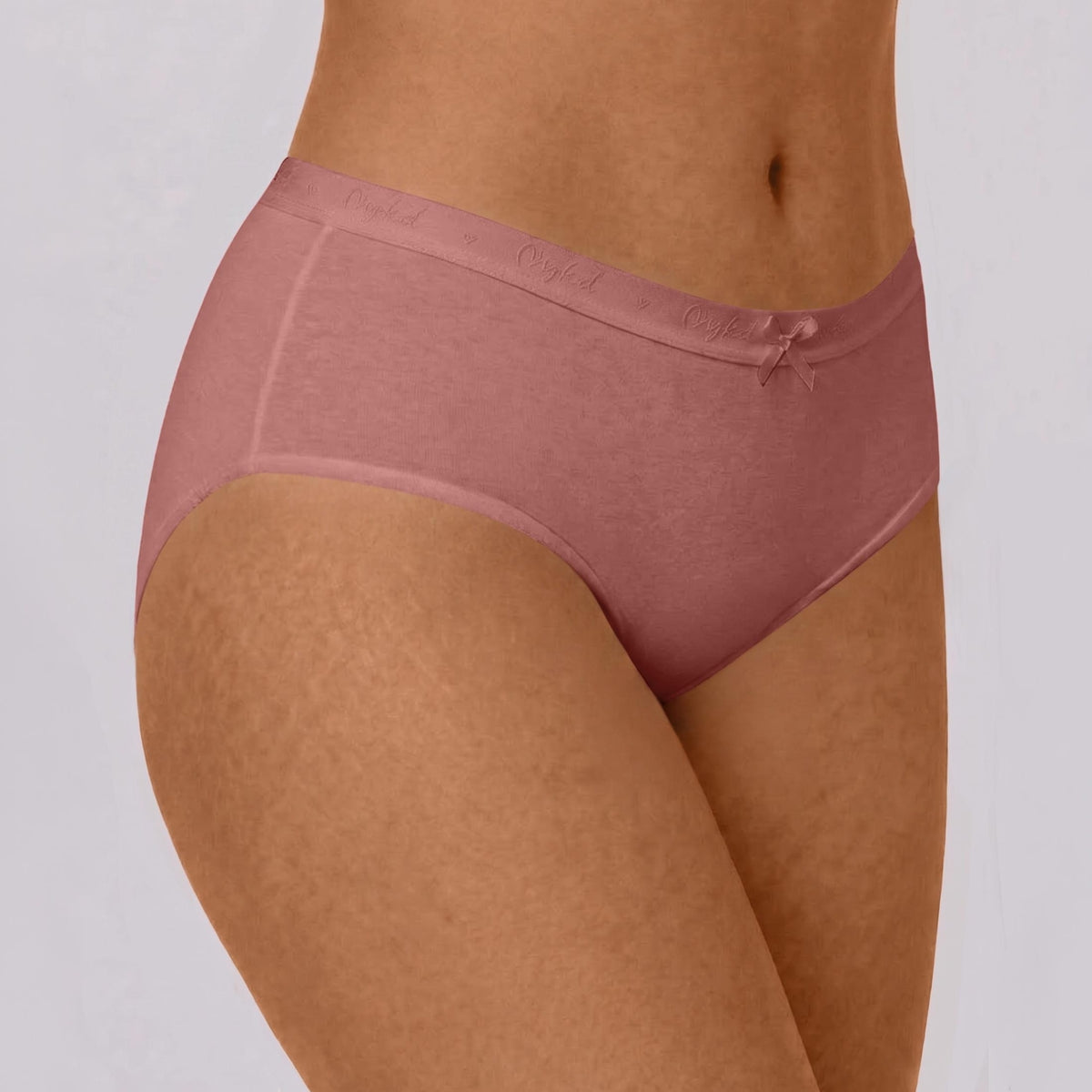 PO3 Mid Rise Cotton Hipster Panty with Outer Elastic- NYP391 W Mauve,B Pink,L Rust