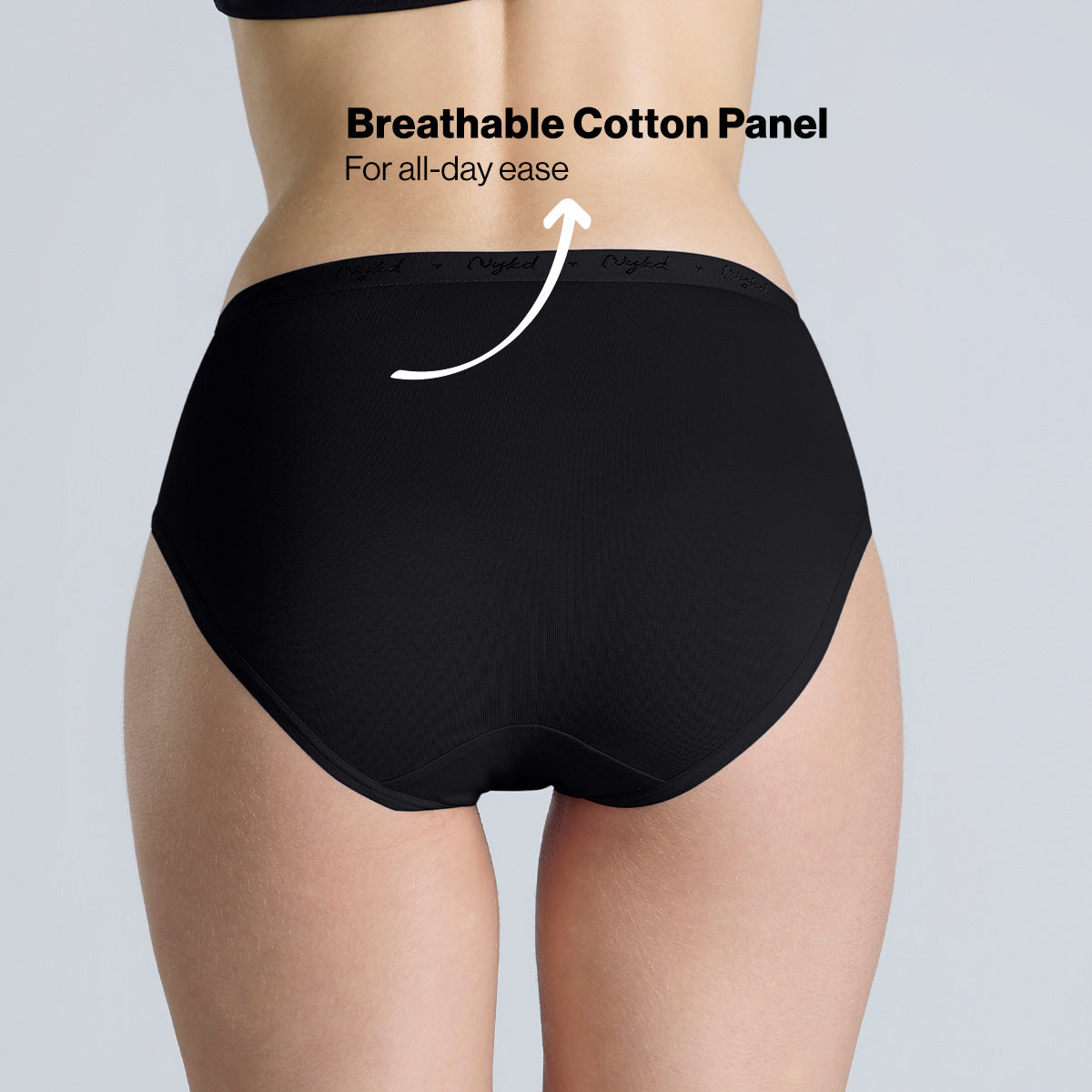 Nykd By Nykaa PO3 Mid Rise Cotton Hipster Panty with Outer Elastic-Wine,Wedge.W,Grey NYP391