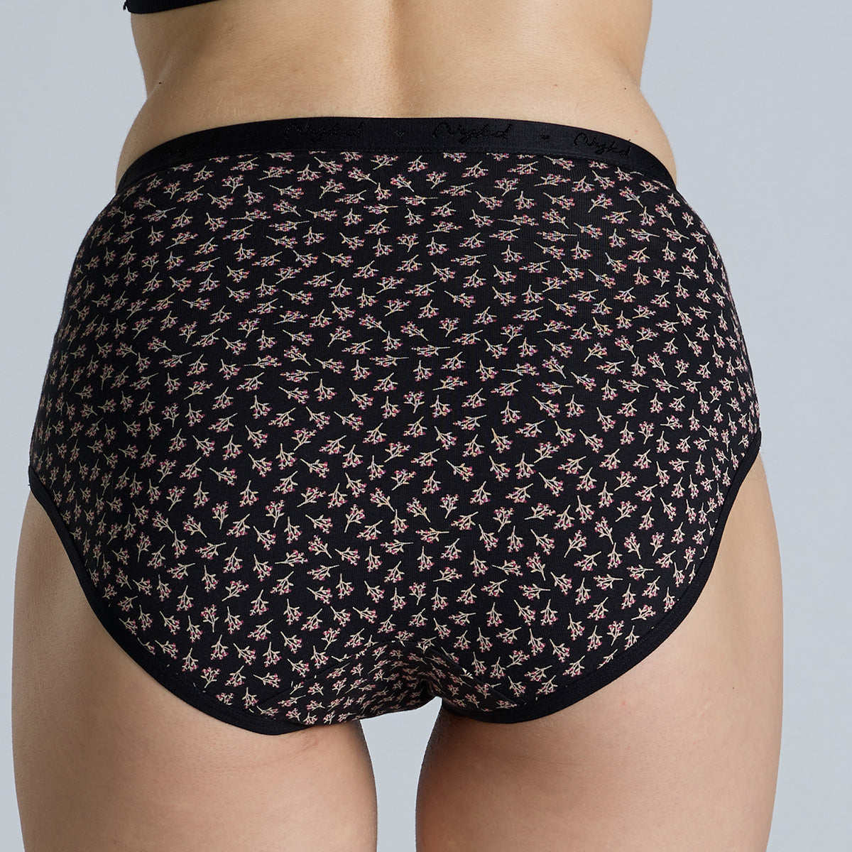 "Nykd by Nykaa High Rise Cotton Full Brief Panty with Outer Elastic-NYP392-Assortment 16-P03"