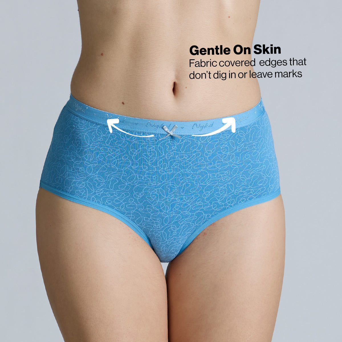 "Nykd by Nykaa High Rise Cotton Full Brief Panty with Outer Elastic-NYP392-Assortment 17-P03"