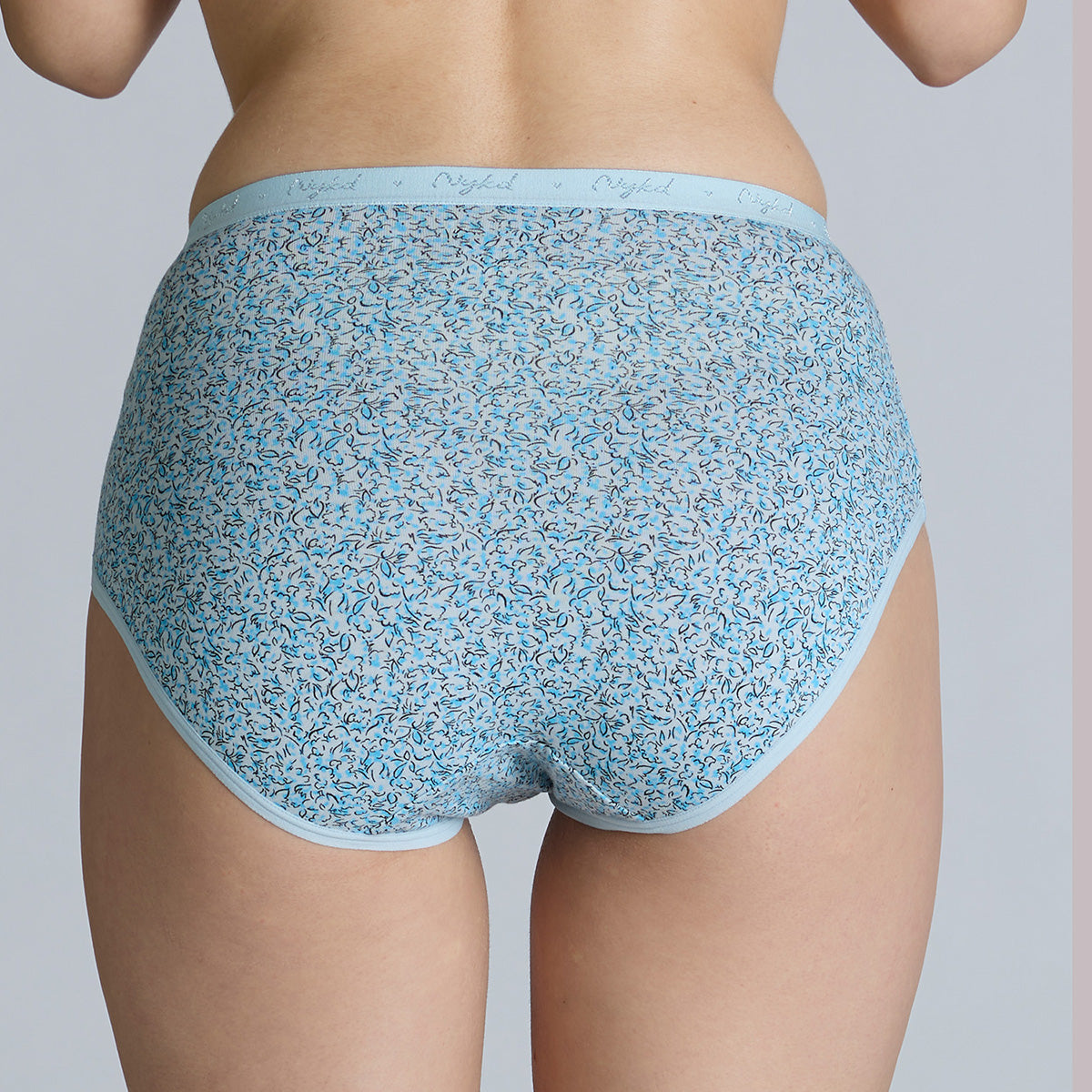 "Nykd by Nykaa High Rise Cotton Full Brief Panty with Outer Elastic-NYP392-Assortment 17-P03"