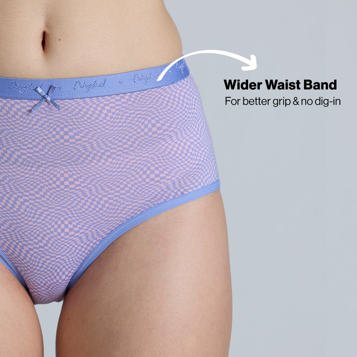 "Nykd by Nykaa High Rise Cotton Full Brief Panty with Outer Elastic-NYP392-Assortment 18-P03"