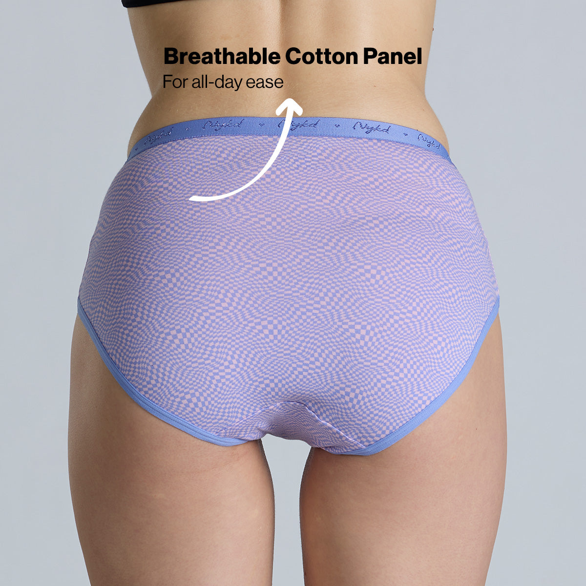 "Nykd by Nykaa High Rise Cotton Full Brief Panty with Outer Elastic-NYP392-Assortment 18-P03"