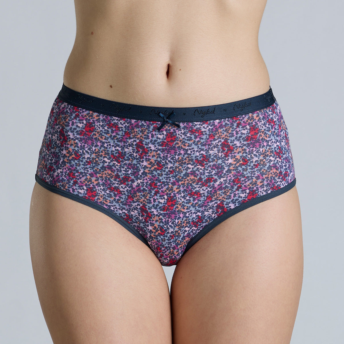 "Nykd by Nykaa High Rise Cotton Full Brief Panty with Outer Elastic-NYP392-Assortment 18-P03"