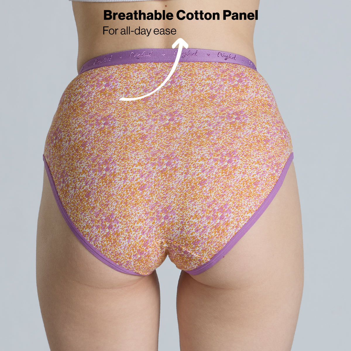 "Nykd by Nykaa High Rise Cotton Full Brief Panty with Outer Elastic-NYP392-Assortment 19-P03"